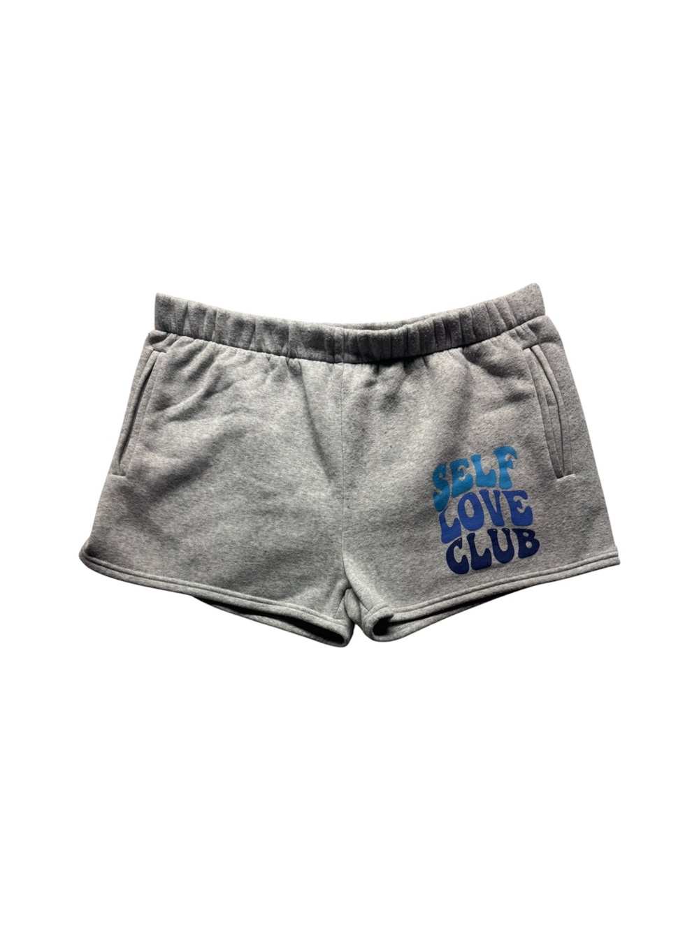 No Boundaries Self Love Club Gray Fleece Shorts XXL Juniors Graphic Lounge